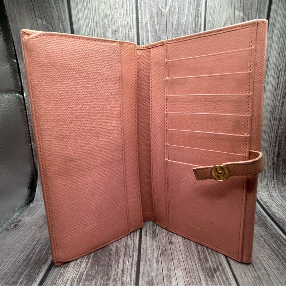 CHANEL Ballet Pink Leather Long Bifold Wallet - Picture 10 of 16